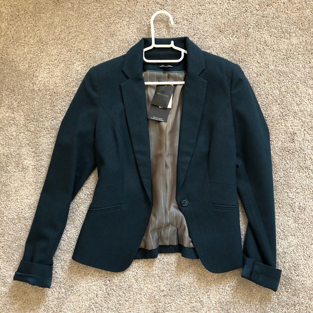 Deep teal blazer from RW&CO